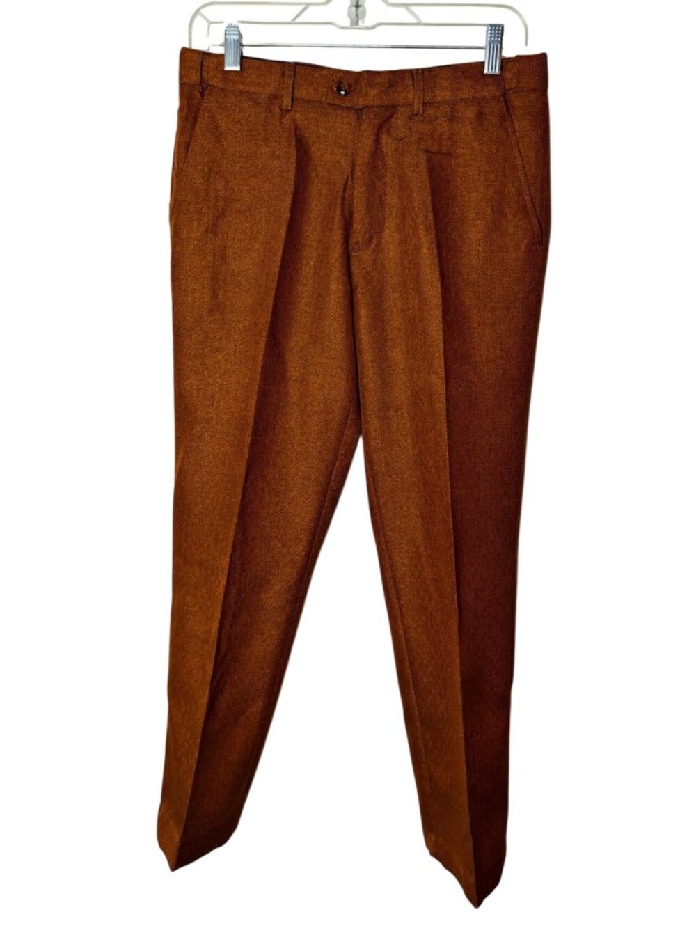 Tazio Boys 16 Dress Pants Rust Brown Pleated Slim Fit Trousers 29x34